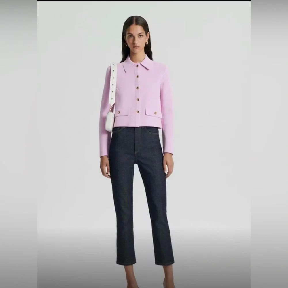 Crepe Knit Button Jacket - Picture 4 of 6
